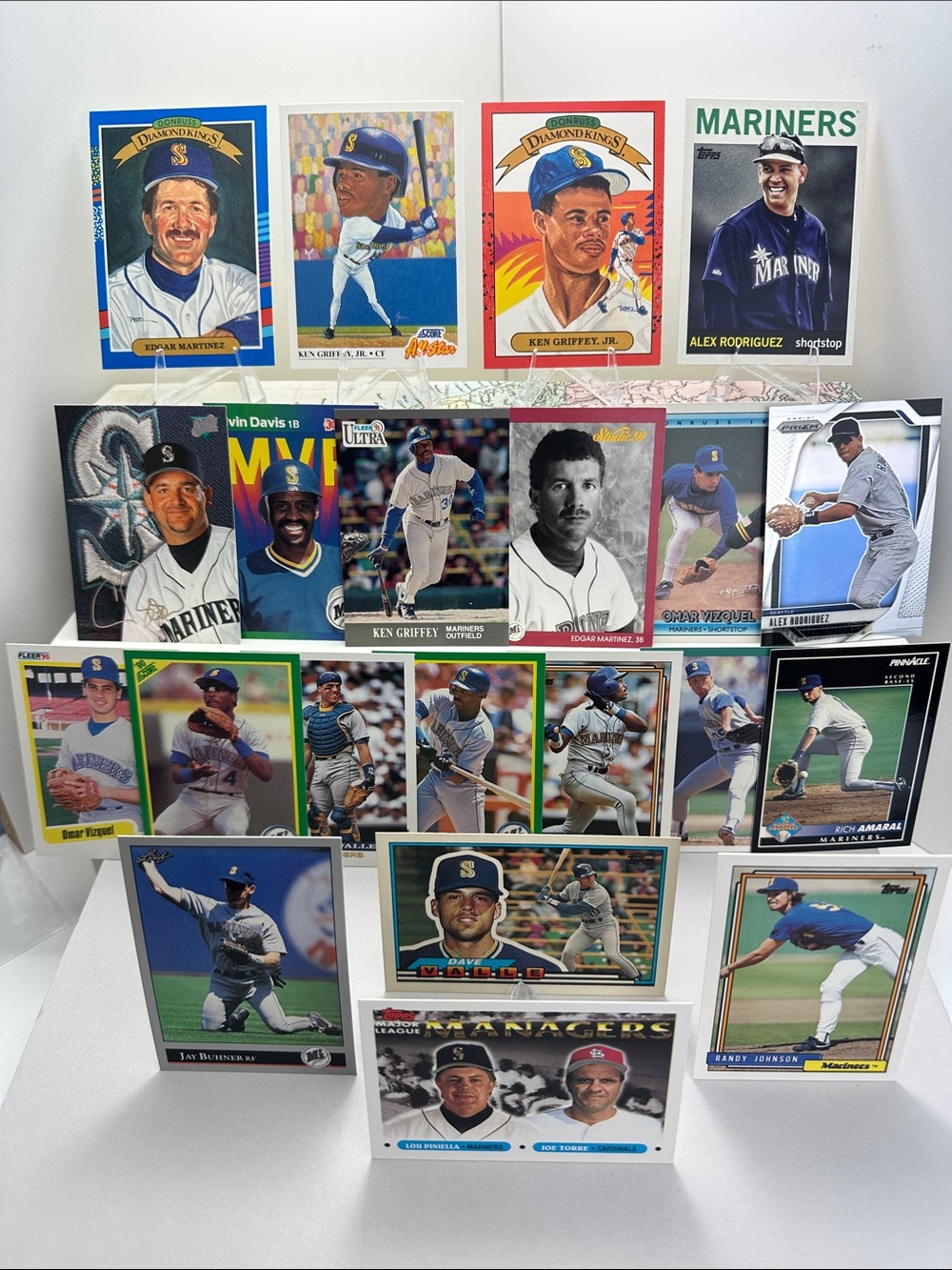 Ken Griffey Jr Diamond Kings/All-Star Mariners lot of 21 + A-Rod, 90’s teammates